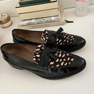 J. Crew BIELLA Loafer in leather and Calf Hair